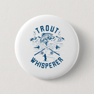 Lustige Forellenflyfishing-Geburtstags-Weihnachts- Button
