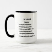 lustige Foreman Definition Geschenke für Männer Fr Tasse (Links)
