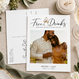 Lustige Foto-Hochzeit 'Save the Date' mit Gratis-D Ankündigungspostkarte