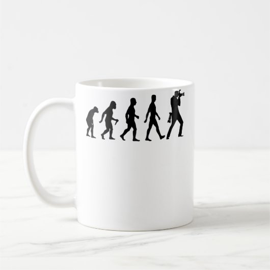 Lustige Fotografie - Evolution des Fotografen Kaffeetasse (Links)