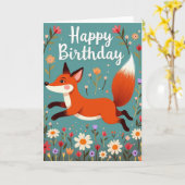 Lustige Fox-Geburtstagskarte Karte (Gelbe Blume)