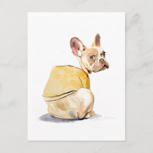Lustige Französische Bulldogge Postkarte, Hunde Il Postkarte