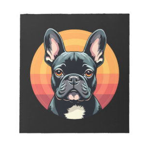 Lustige Französische Bulldogge Retro-Outfits Kleid Notizblock