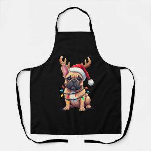 Lustige Französische Bulldogge Weihnachtslicht San Schürze
