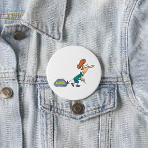 Lustige Frau mit emotionalem Gepäck Button