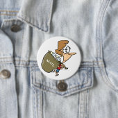 Lustige Frau schleppt schweren Postbeutel Button (Beispiel)