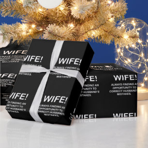 Lustige Frau-Typografie Ehefrau Geschenkpapier