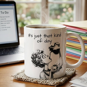 Lustige Frauen-Cartoon Kaffeetasse