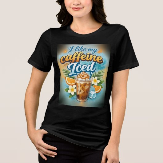 Lustige Frauen-Eiskaffee-Liebhaber Tri-Blend Shirt (Vorderseite)