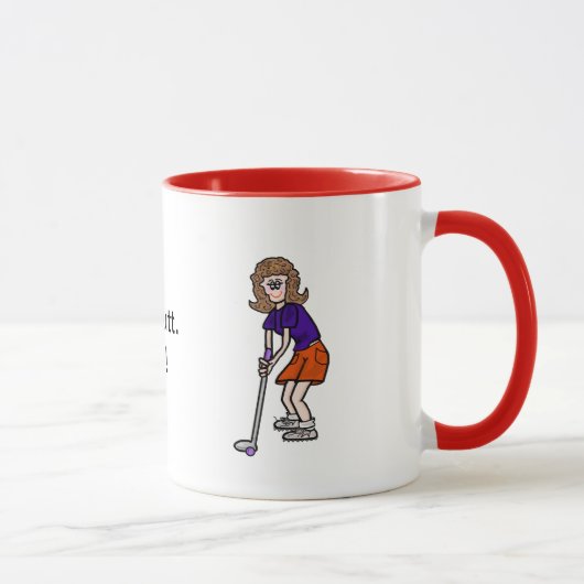 Lustige Frauen-Golfspieler-Schlag-Tasse Tasse (Rechts)