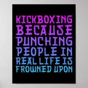 Lustige Frauen Kickboxen Menschen Schlagen Wird Mi Poster