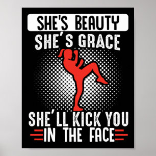 Lustige Frauen Martial Arts Muay Thai Poster