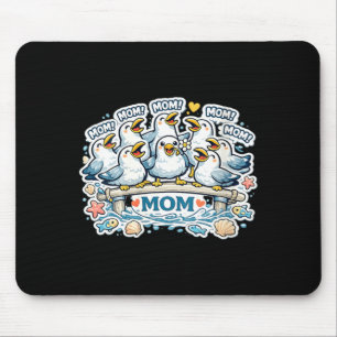 Lustige Frauenmutter Schreit Möwe Muttertag Ozean Mousepad