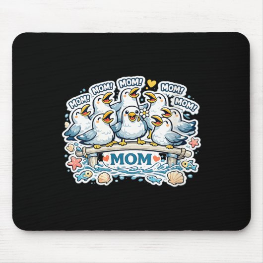 Lustige Frauenmutter Schreit Möwe Muttertag Ozean Mousepad (Vorne)