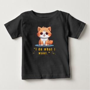 Lustige freche Katze "Ich mache was ich will" Süße Baby T-shirt