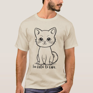 Lustige freche Katze "Zu süß, um sich zu kümmern"  T-Shirt