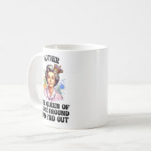 Lustige freche Mutter-Tasse – Königin der FAFO-Mut Kaffeetasse (Vorderseite Links)