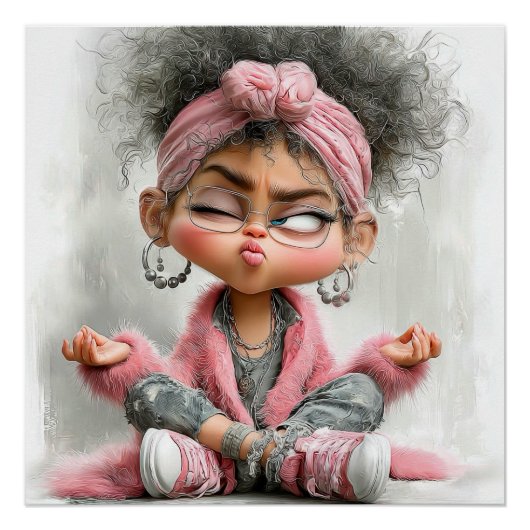 Lustige freche Yoga-Kunst Poster (Vorderseite)