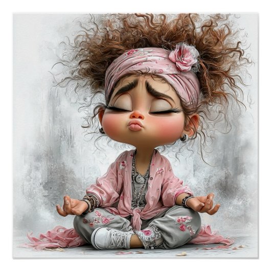 Lustige freche Yoga-Kunst Poster (Vorderseite)