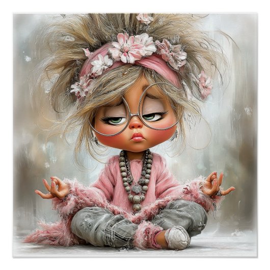 Lustige freche Yoga-Kunst Poster (Vorderseite)