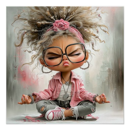 Lustige freche Yoga-Kunst Poster (Vorderseite)