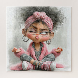Lustige freche Yoga-Kunst Puzzle