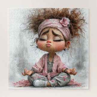 Lustige freche Yoga-Kunst Puzzle