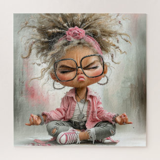 Lustige freche Yoga-Kunst Puzzle