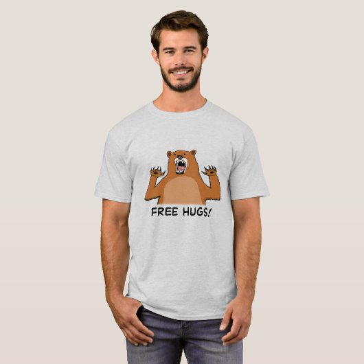 Lustige freie feste Umarmungen T-Shirt (Vorne ganz)