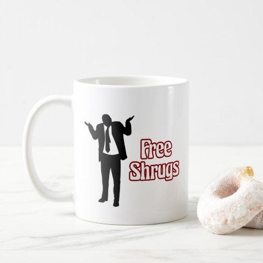 Lustige freie Shrugs-Kaffee-Tasse Kaffeetasse (Mit Donut)