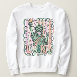 Lustige Freiheitsstatue-Bubble-Gum-patriotische Sweatshirt