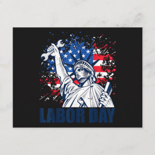 Lustige Freiheitsstatue USA-Flagge Labor Day Patri Begleitkarte