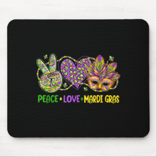 Lustige Friedens Mardi Gras Perlen Karneval Mousepad