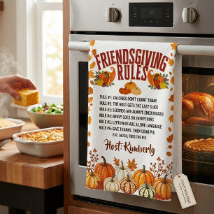Lustige Friendsgiving-Regeln & Trivia-Küchenhandtu Geschirrtuch