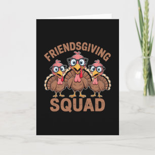Lustige Friendsgiving-Truthahn-Trott-Mannschaft pa Karte