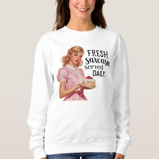 lustige, frische Sarkasmus-Wortart-Retro-Dame Sweatshirt (Vorderseite)