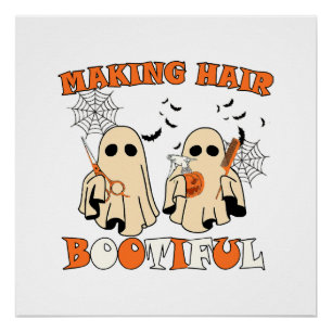 Lustige Frisuren machender Geister-Friseur Hallowe Poster