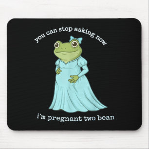 Lustige Frog Schwangerschaftsankündigung Mittelalt Mousepad