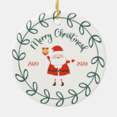lustige frohe Christmask, Quarantine 2020 Keramik Ornament (Hinten)