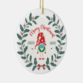 lustige frohe Christmask, Quarantine 2020 Keramik Ornament (Rechts)