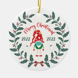 lustige frohe Christmask, Quarantine 2021 Keramik Ornament