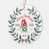 lustige frohe Christmask, Quarantine 2021 Keramik Ornament (Links)