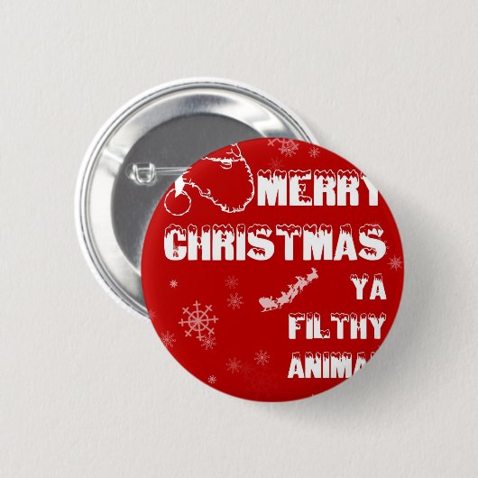 Lustige frohe Weihnachten Button (Vorne & Hinten)