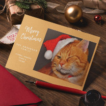 Lustige Frohe Weihnachten Orange Katze mit Weihnac