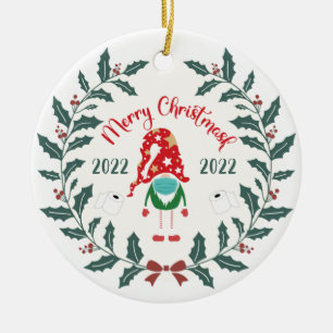 lustige fröhliche Christmaske, Quarantine 2021 Keramik Ornament