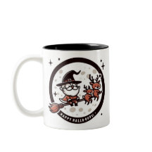 Lustige "Fröhliche Hallo-Oops!" Santa-Hexe 