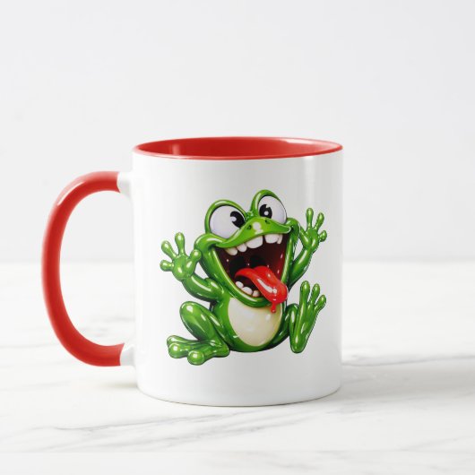 Lustige Frosch-Cartoon-Illustration Tasse (Links)
