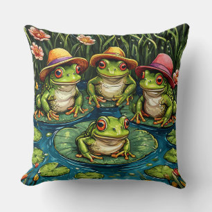 Lustige Frosch-Dekoration Kissen