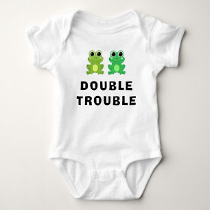 Lustige Frosch-doppeltes Problem Baby Strampler