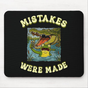 Lustige Frosch-Krokodil-Selfie-Vintage-Fehler Mousepad